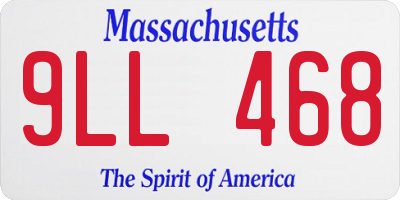 MA license plate 9LL468