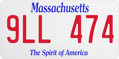 MA license plate 9LL474