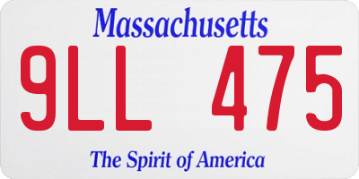 MA license plate 9LL475