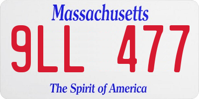 MA license plate 9LL477
