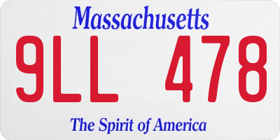 MA license plate 9LL478