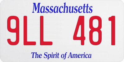 MA license plate 9LL481