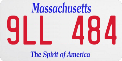 MA license plate 9LL484