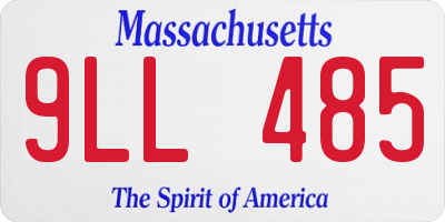 MA license plate 9LL485