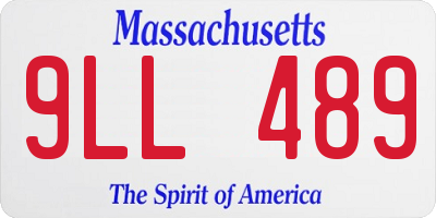MA license plate 9LL489