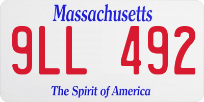 MA license plate 9LL492