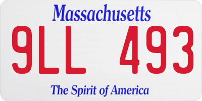 MA license plate 9LL493