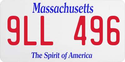 MA license plate 9LL496