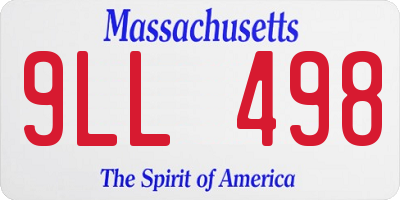 MA license plate 9LL498