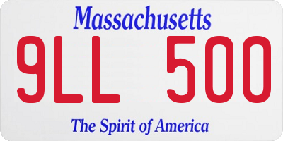 MA license plate 9LL500