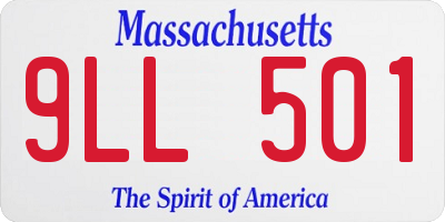 MA license plate 9LL501