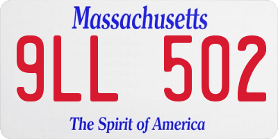 MA license plate 9LL502