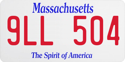 MA license plate 9LL504