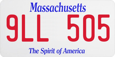 MA license plate 9LL505