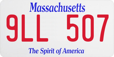 MA license plate 9LL507