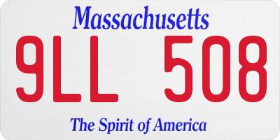 MA license plate 9LL508