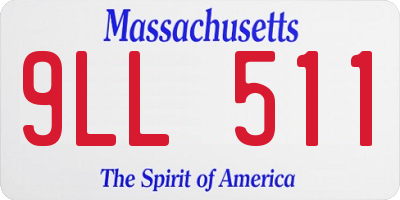 MA license plate 9LL511