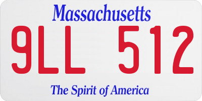 MA license plate 9LL512