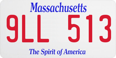 MA license plate 9LL513