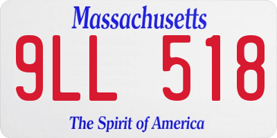 MA license plate 9LL518