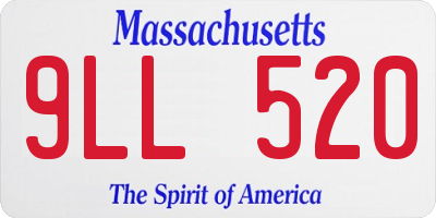 MA license plate 9LL520