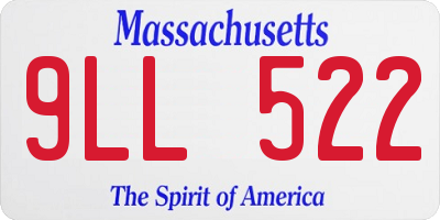 MA license plate 9LL522