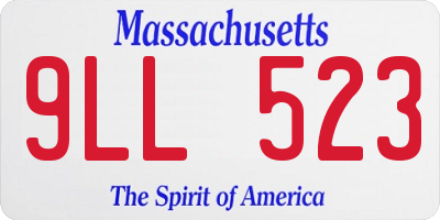 MA license plate 9LL523