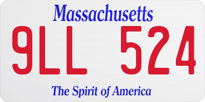 MA license plate 9LL524