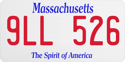 MA license plate 9LL526