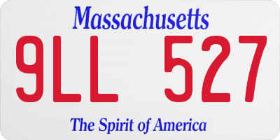 MA license plate 9LL527