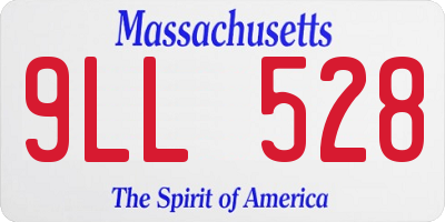 MA license plate 9LL528