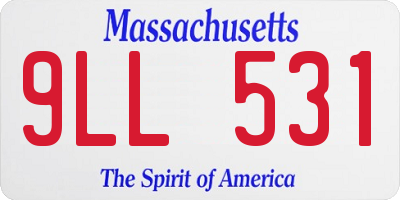 MA license plate 9LL531