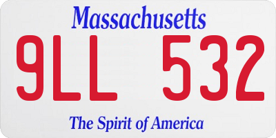 MA license plate 9LL532