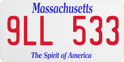 MA license plate 9LL533