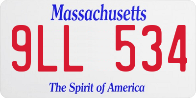 MA license plate 9LL534