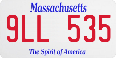 MA license plate 9LL535