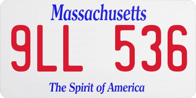 MA license plate 9LL536