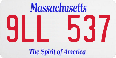 MA license plate 9LL537
