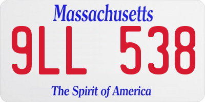 MA license plate 9LL538
