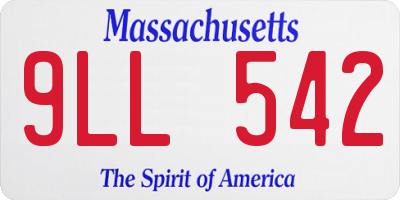 MA license plate 9LL542