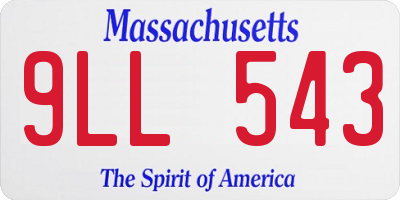 MA license plate 9LL543