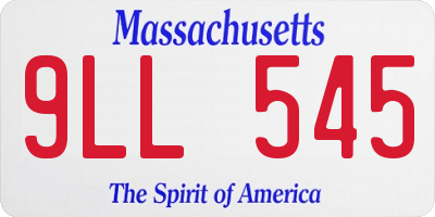 MA license plate 9LL545