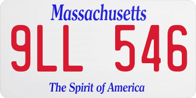 MA license plate 9LL546