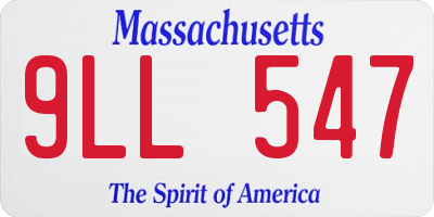 MA license plate 9LL547