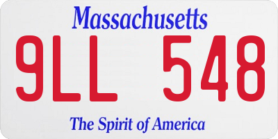 MA license plate 9LL548