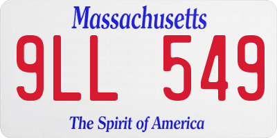 MA license plate 9LL549