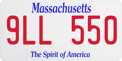 MA license plate 9LL550