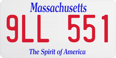 MA license plate 9LL551