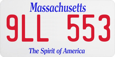 MA license plate 9LL553