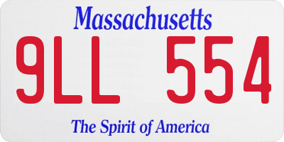 MA license plate 9LL554